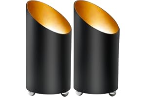 INOVA LIGHTING Up Lights 2 Pack 3000K GU10 Bulb, Indoor Floor Can Light Uplighting Indoor Spotlight Accent Lighting Spot Lights for Plant, Picture, 5.1 FT Plug Cord Foot Switch Black