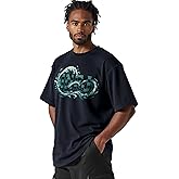 FROPEDGE Men's INFJ Water Flow Anime Demon Slayer Inspired Water Breathing Swordsman Graphic Streetwear Cotton T-Shirt fo Men