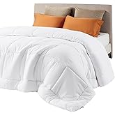 Bedsure Comforter Duvet Insert, Quilted Bedding Blanket, Oeko-TEX | People &amp; Editor-Tested Comforter, Down Alternative Fill, 8 Corner Tabs, Machine Washable, White, Queen, 88 x 88 Inches