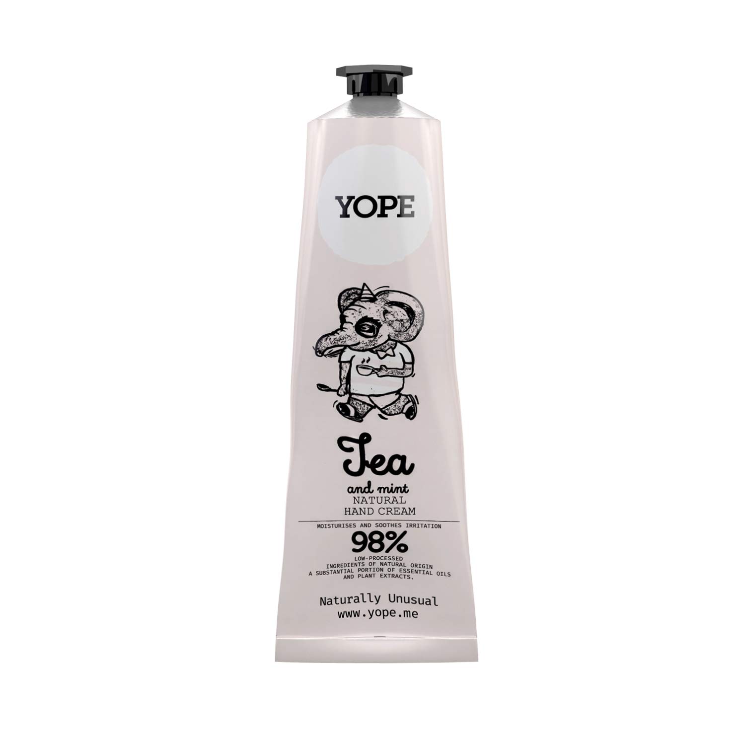 YOPE Natural Hand Cream | Shea Butter | Organic Argan, Coconut and Olive Oils | Vitamin E | Soothes Irritation |Regenerating | Moisturising | 98%, Natural Ingredients | Tea and Mint 100ml