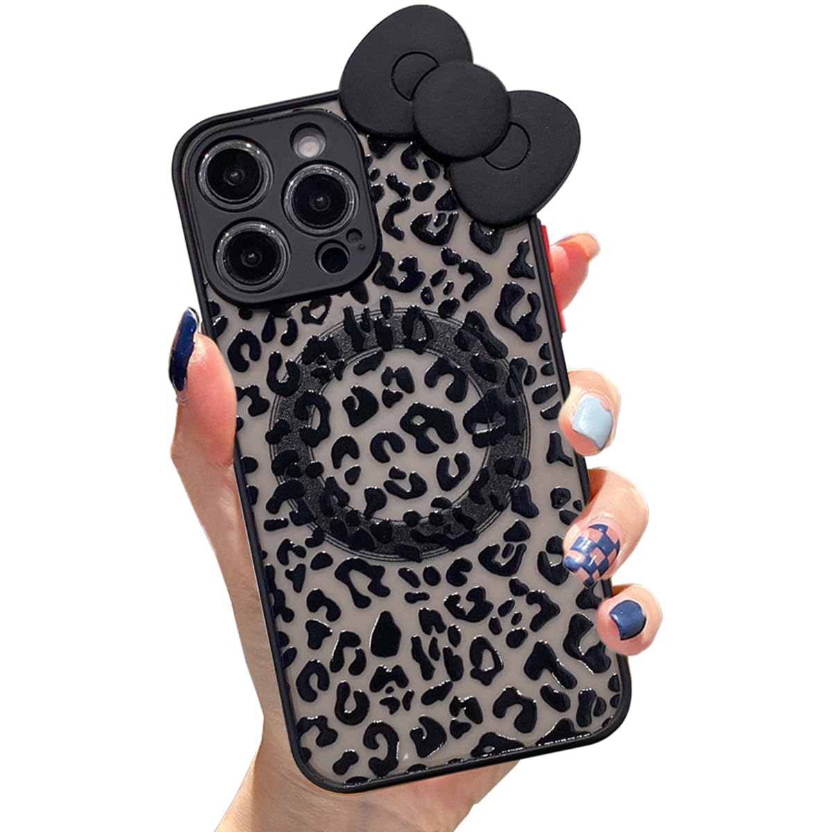 Cute Case for iPhone 15 Pro Max 6.7'', Bowknot Soft TPU Shape Shockproof Protective Cover with Stand, Luxury Bumper Wave Frame Curly Shape Love Heart Holder Kickstand Phone Case for Girls Women