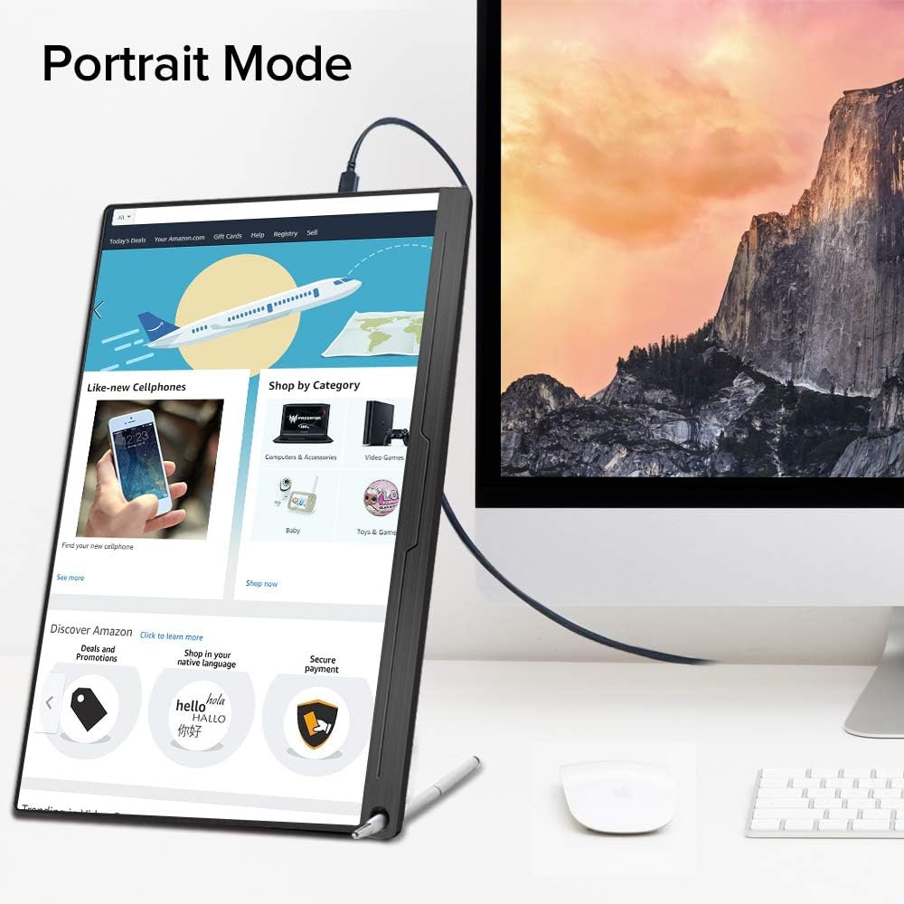 Portable Monitor, Upgraded 15.6" IPS HDR 19201080 FHD Eye Care Screen USB C Gaming Monitor, Dual Speaker Computer Display HD Type-C VESA for Laptop PC MAC Phone Xbox PS4 Smart Case & Screen Protector: Computers & Accessories