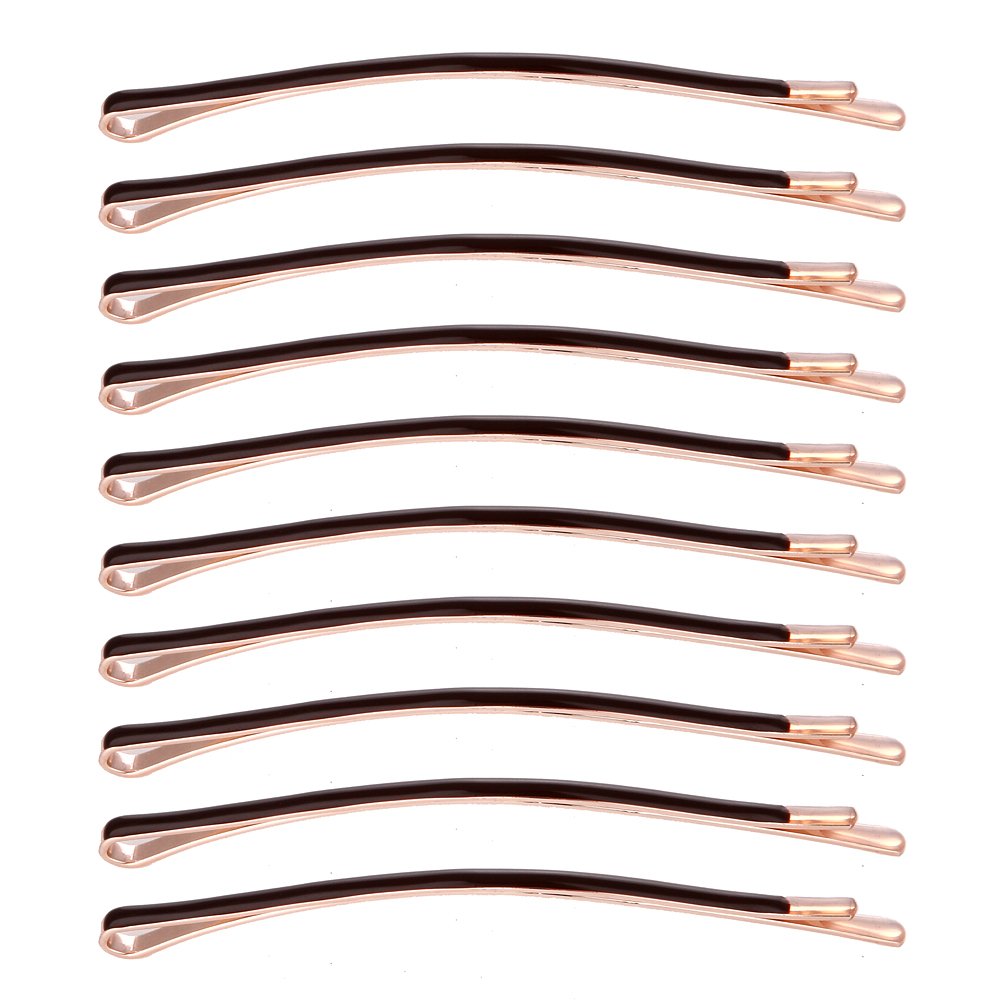 LONEEDY Pack of 10 Curved Jumbo Bobby Pins,Hair Clips(Brown)