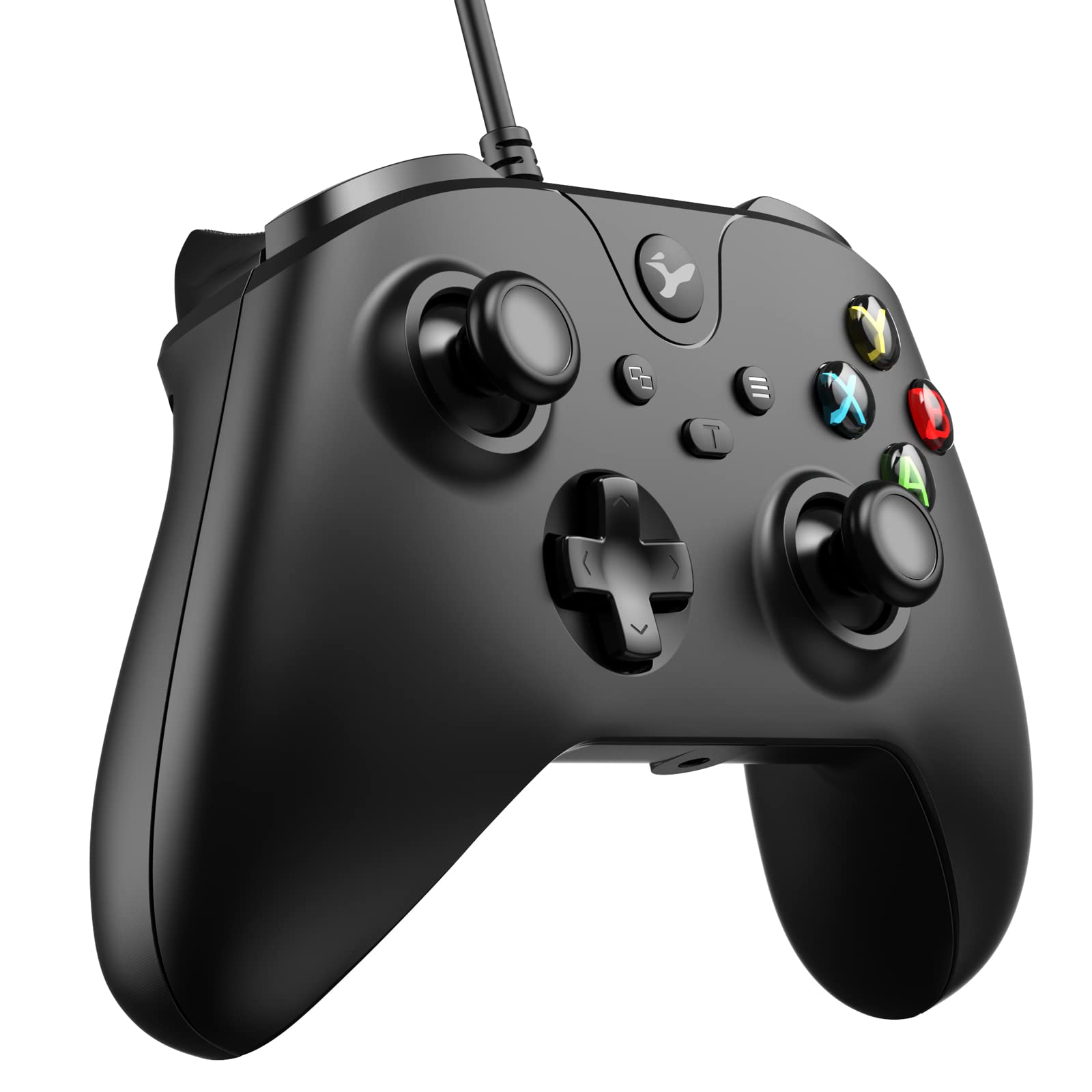 YCCSKY Wired PC Controller for Gaming, Controller for Windows 7/8/10/11 with 3.5mm Headphone Plug, Turbo Function, Dual Vibration and Share Button(Black)