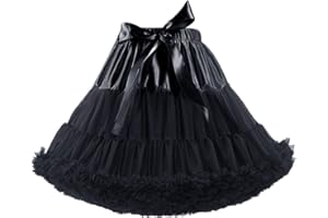XINCHANGSHANGMAO Women's Elastic Waist Chiffon Petticoat Puffy Tutu Tulle Skirt Princess Ballet Dance Pettiskirts Underskirt