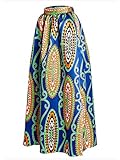 Afibi Women African Printed Casual Maxi Skirt Flared Skirt Multisize A Line Skirt (X-Large, Pattern 1)