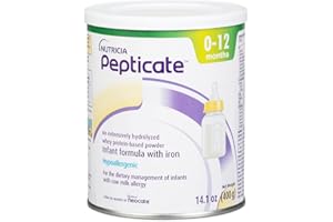 NUTRICIA PEPTICATE Pepticate Baby Formula, Hypoallergenic Powdered Infant Formula for Cow Milk Allergy, with Omega 3 DHA, ARA, Iron & Prebiotics, 14.1oz