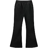 Noomelfish Girls Corduroy Flared Pant Fall Winter Bell Bottoms Trousers with Pockets (5-12 Years)