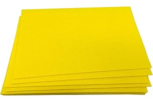 Jtnohx Stiff Craft Felt Sheets, 2mm Thick Felt Fabric for Crafts, 12pcs 7 x 11.3 inch Color Felt Squares for Sewing (Yellow)