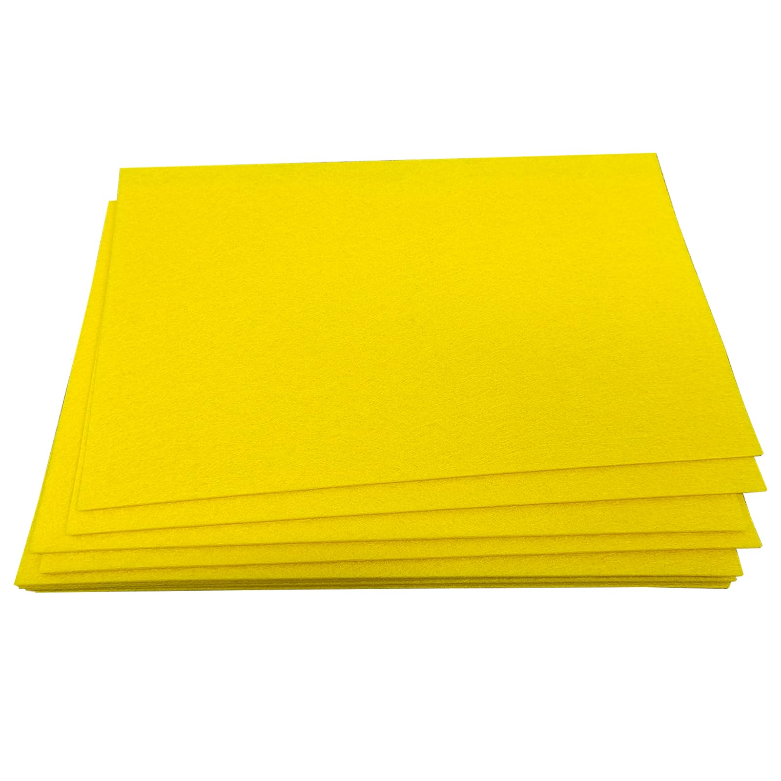Jtnohx Stiff Felt Sheets, Colour Felt Fabric, 12pcs 2mm Thick Fabric for Crafts, 17,78×28,7cm Square Sheets for Sewing & DIY Projects(Yellow)