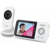 VTech Baby Monitor No WiFi &ndash; 19Hr Video Battery, 1000ft Range, Night Vision, Two-Way Talk, Temperature Sensor, Sound-Activated Screen, Lullabies | VM819
