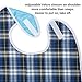 Shorewood Medical Adult Bib for Eating, Waterproof Clothing Protector with Crumb Catcher. Machine Washable, (Blue Plaid -Wide)