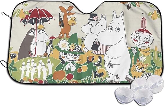 Amazon Co Jp 車用サンシェード ムーミン フロントガラス用 ガラスバイザーカバー 吸盤 遮光 Uvカット 紫外線対策 日焼け防止 折り畳み 日除け 車用品 車中泊 服 ファッション小物