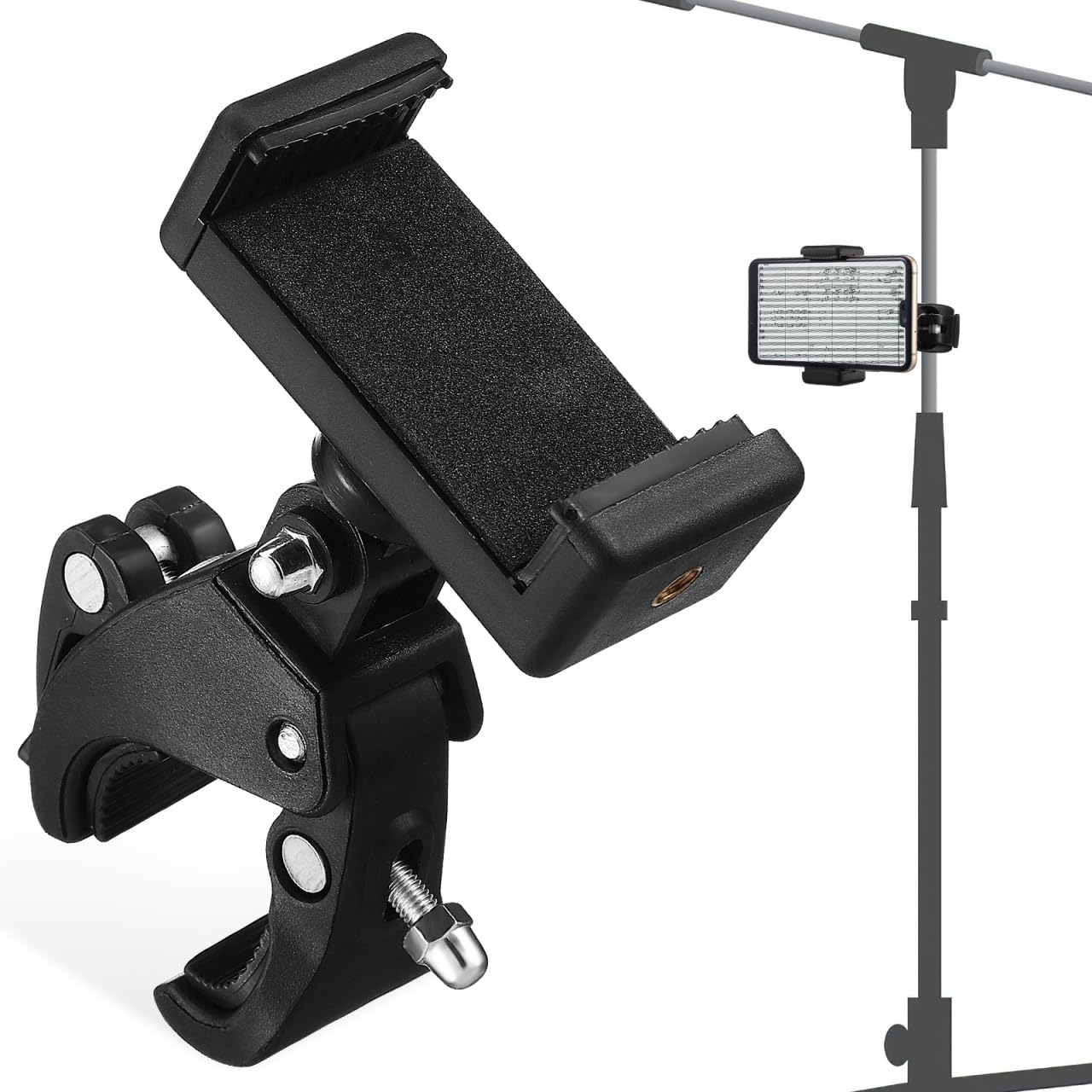 FUNOMOCYA Tablet Microphone Tablet Holder for Microphone stand 360° Swivel Mic Music Stand Phone Holder Compatible Mini And All Smartphone