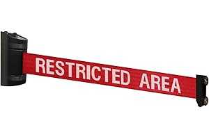 CROWD CONTROL CENTER Magnetic Retractable Wall Barrier - Temporary Crowd Control Tool For Safety Queue Solution - 120" Belt Length Coverage with Strong Magnets by VIP Crowd Control (Restricted Area)