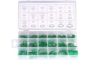 HNBR O-Ring Assortment Kit 270Pcs 18 Sizes Rubber Seals Gaskets Replacement Set for Car Vehicle Air Conditioning Repair Green