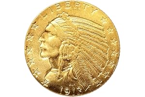 Kocreat Copy 1907-1926&1929 Indian Head Eagle Gold Coin 5 Dollars-Replica USA Souvenir Coin Lucky Coin Hobo Coin Morgan Dollar Collection 1913