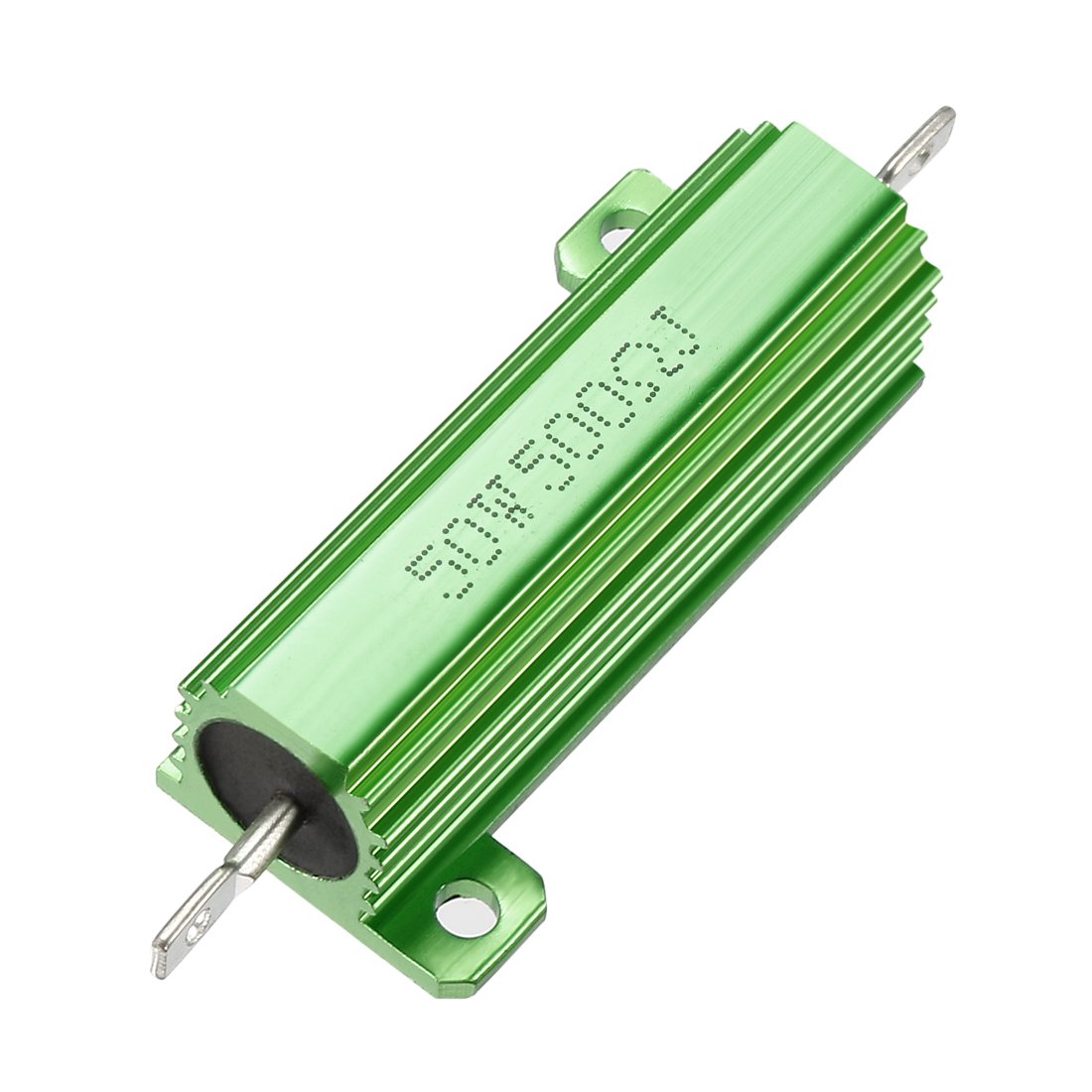 sourcingmap 50W 500 Ohm 5% Aluminum Housing Resistor Screw Tap Chassis Mounted Aluminum Case Wirewound Resistor Load Resistors Green 1 pcs