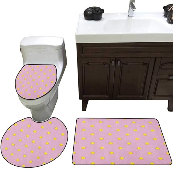 Juego de tapete de baño y alfombrilla de inodoro con diseño de