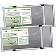 FLYZZZ Expandable Window Screens (10" H x 19" - 36" W) 2Packs Adjustable Window Screen, Replacement Window Screen for Window, Window Mesh Screen, Window Net Screen