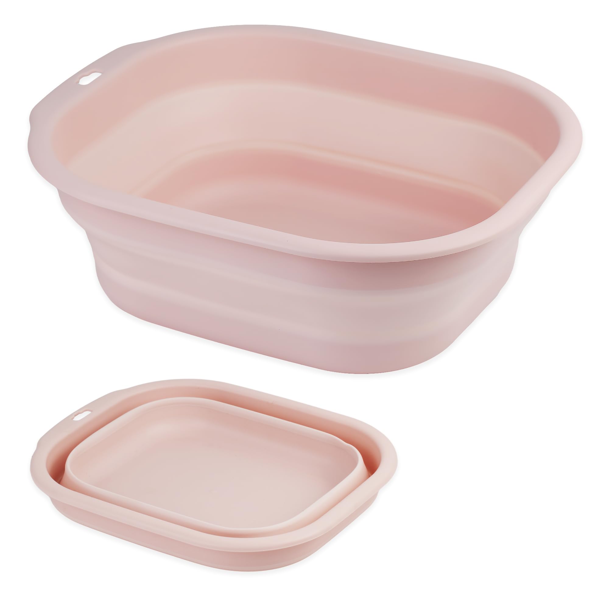 Photo 1 of **Partial Set**
Daimix Collapsible Wash Basin Set of 2, Foldable Small Medium Size Wash Basin, Portable Plastic Basins for Laundry, Bottles, Travel, Camping (Pink)