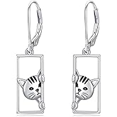 YFN Cat Earrings for Women Sterling Silver Shark Dangle Earrings Cat Jewelry Gifts for Women Shark Lover Jewelry