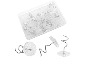Coufce 50 Pcs Clear Head Twist Pins, 0.75 Inch Upholstery Tacks for Secure Fastening, Ideal Bedskirt Pins for Holding Bedskirts, Drapes, and Slipcovers in Place