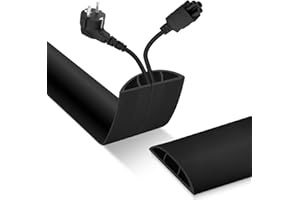 DBHXXMB-HH Floor Cord Cover, Cable Protector, 0.63W x 0.31H inches, Wire Cover for Extension Cords, Floor Cable Covers Prevent Cable Trips (Black, 50-3 Feet)