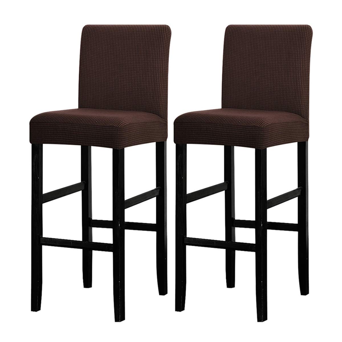 LANSHENG Bar Stool Covers, Chair Covers Stretch Bar Stool Chair Covers Bar Stool Slipcovers, for Breakfast Cafe Counter High stool Cover Coffee,2 Pcs