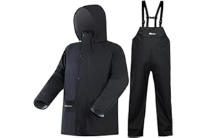 HANMENGXUAN Rain Suit Waterproof Jacket and Trouser Suit Raincoat for Men and Women Outdoor All-Sport