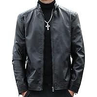 Men's Cowhide Slim Fit Stand Collar Motorcycle Suit Leather Jacket
