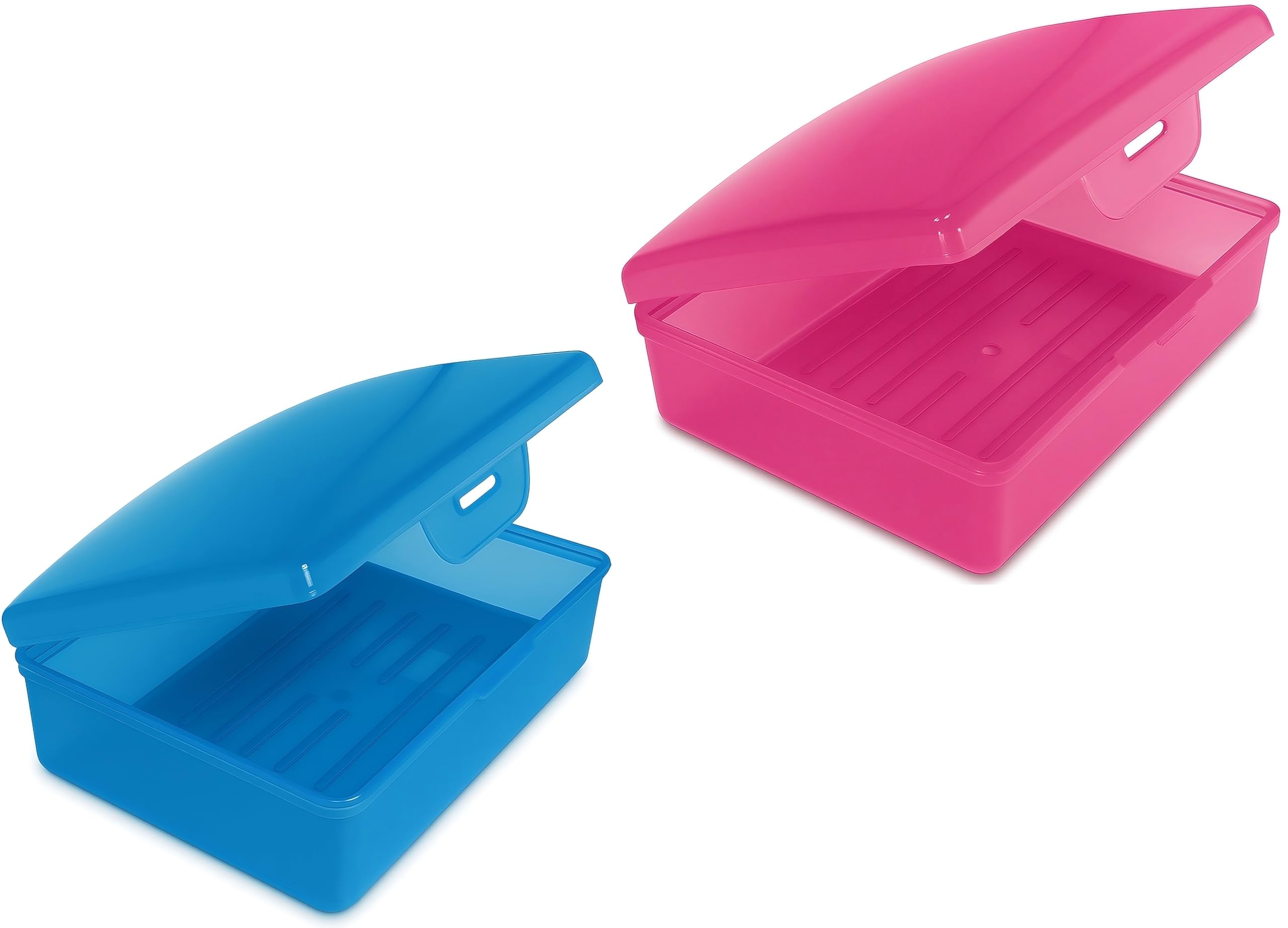 Photo 1 of American Comb Soap Box with Lid, Pink & Blue, Set of 2