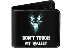 EXXBYELI Teen Boys Cool Wallet Funny Leather Wallets Credit Id Card Cash Holder Black Rfid Blocking Zipper Cute Kawaii Aesthetic Wallets With Coin Pocket Id Window For Teen Boy Male Youth Guys Men Teenager