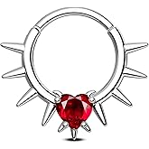 COCHARM Septum Rings, 16G Spike With Heart Septum Jewelry, Surgical Steel Helix Daith Earrings for Women Men, Rook Daith Piercing Jewelry