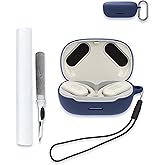 Case for JBL Endurance Peak 3 - True Wireless Headphones, Soft Silicone Protective Portable Scratch Shock Resistant Shell with Cleaner Kit & Carabiner & Lanyard,Blue