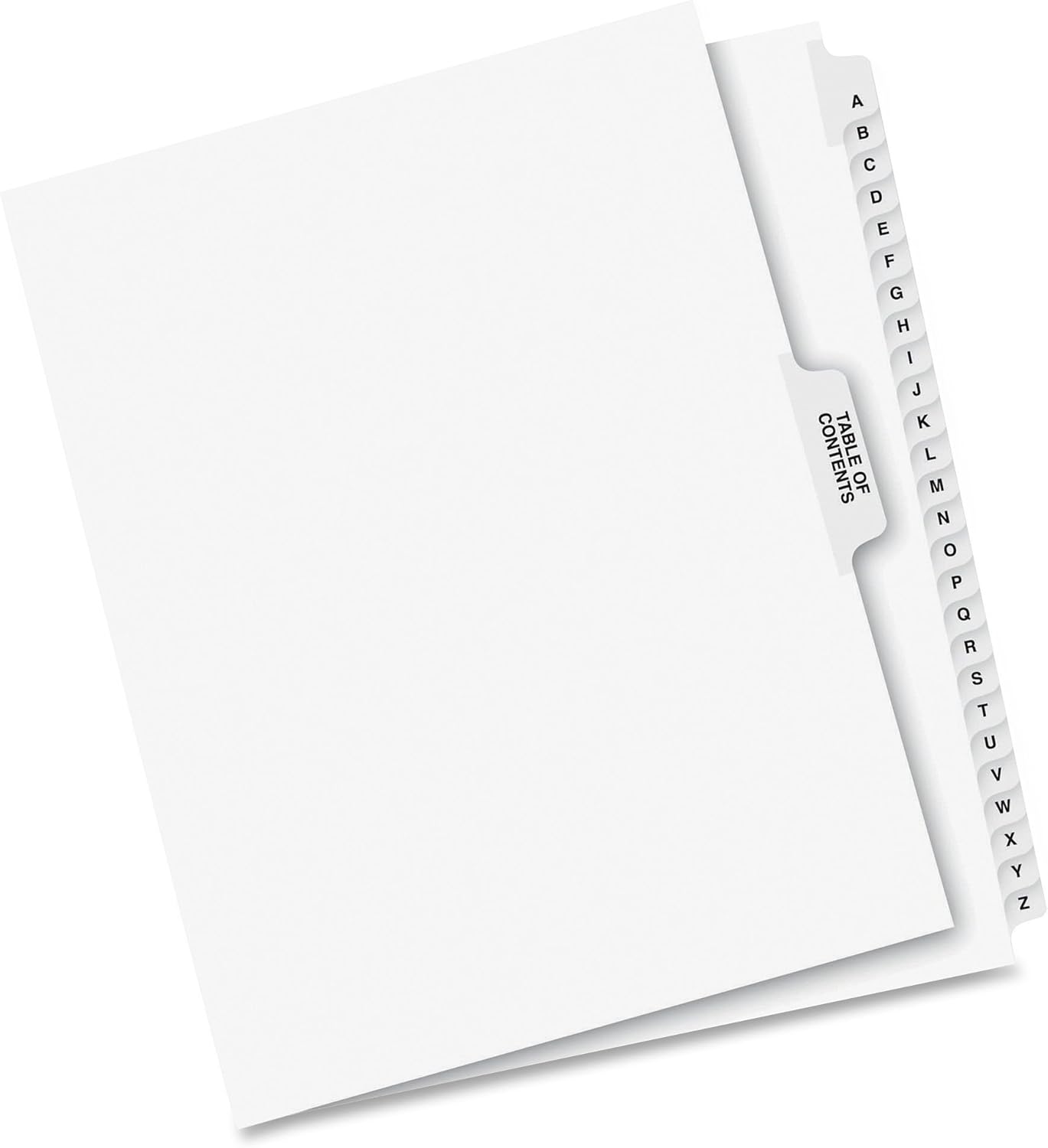 Avery-Style Premium Collated Legal Index Exhibit Dividers, A-Z and Table of Contents, Side-Tab, 8.5 x 11-Inches, 1 Set (11374), White : Binder Index Dividers : Office Products