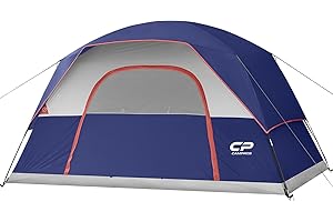 CAMPROS CP Tent 3/4/6/8 Person Camping Tents, Waterproof Windproof Family Dome Tent with Rainfly, Large Mesh Windows, Wider Door, Easy Setup, Portable with Carry Bag