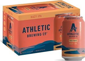 Athletic Brewing Company Craft Non-Alcoholic Beer - 6 Pack x 12 Fl Oz Cans - Free Wave Hazy IPA - Low-Calorie, Award Winning 