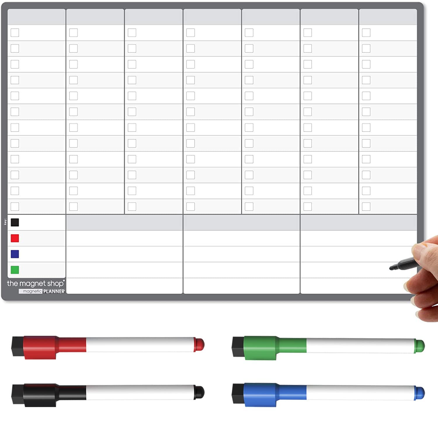 TMS A3 Monthly Planner Whiteboard | Magnetic Fridge Calendar for Meal Prep, Work or Family Planning | Made in the UK | use for To-Do Lists, Notes or Reminders | for Home and Office [42 x 30cm]