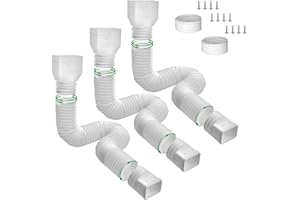 NHBKO 3 Pack Gutter Downspout Extensions with Connector, Flexible Rain Gutter Downspout Extenders from 21 to 70inch, Drainage Pipe Connector for Outdoor Gutter Splash Block - White