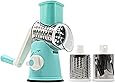 SLC Swift Rotary Drum Grater Vegetable Cheese Cutter Slicer Shredder Grinder with 3 Interchanging Ultra Sharp Cylinders Stainless Steel Drums