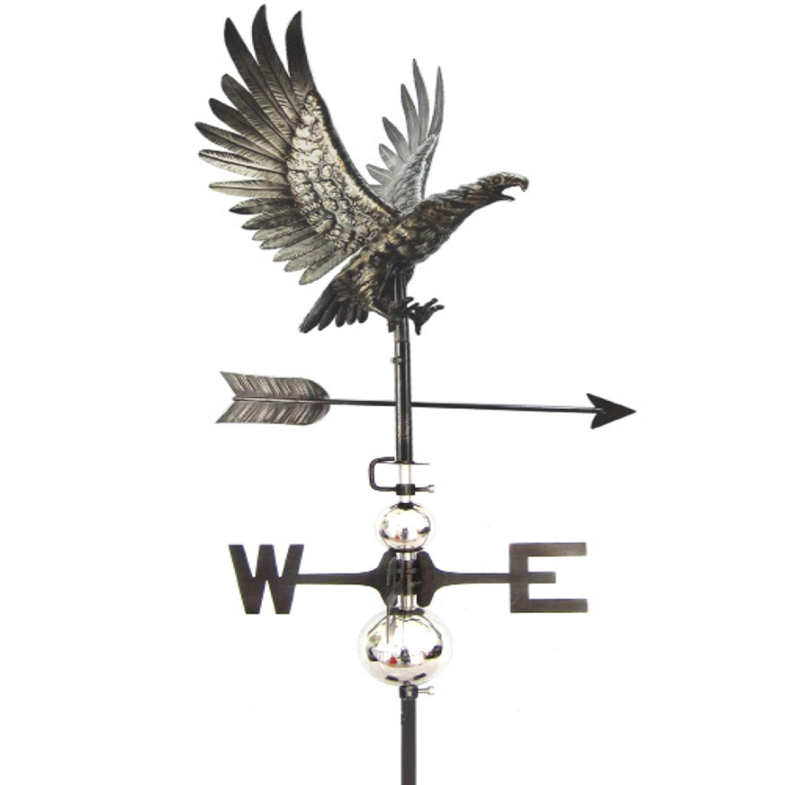 A. Perry PY0820 Size: 36cm x 30 cm x 107cm Eagle in Flight Weathervane with Garden Stake