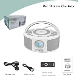WISCENT Portable CD Player Boombox Bluetooth FM Radio Stereo USB AUX Headphone view 8