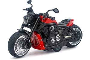 Ming You Pull Back Motorcycle Toys - Toy Motorcycle with Flashing Light up and Sounds for Aged 3+ Kids Christmas Birthday Gifts. (Red)