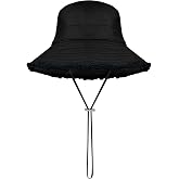 Bucket Hats for Woman Summer Beach Sun Hats Wide Brim Floppy Hats Unisex Frayed Foldable Cotton Bucket Hat for Travel Garden