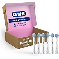 Oral-B Genuine Replacement Brush Heads, Sensitive Gum Care, Refills For Electric Toothbrushes, White, 6 Count