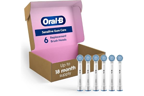 Oral-B Sensitive Gum Care Electric Toothbrush Replacement Brush Heads, 6 Count