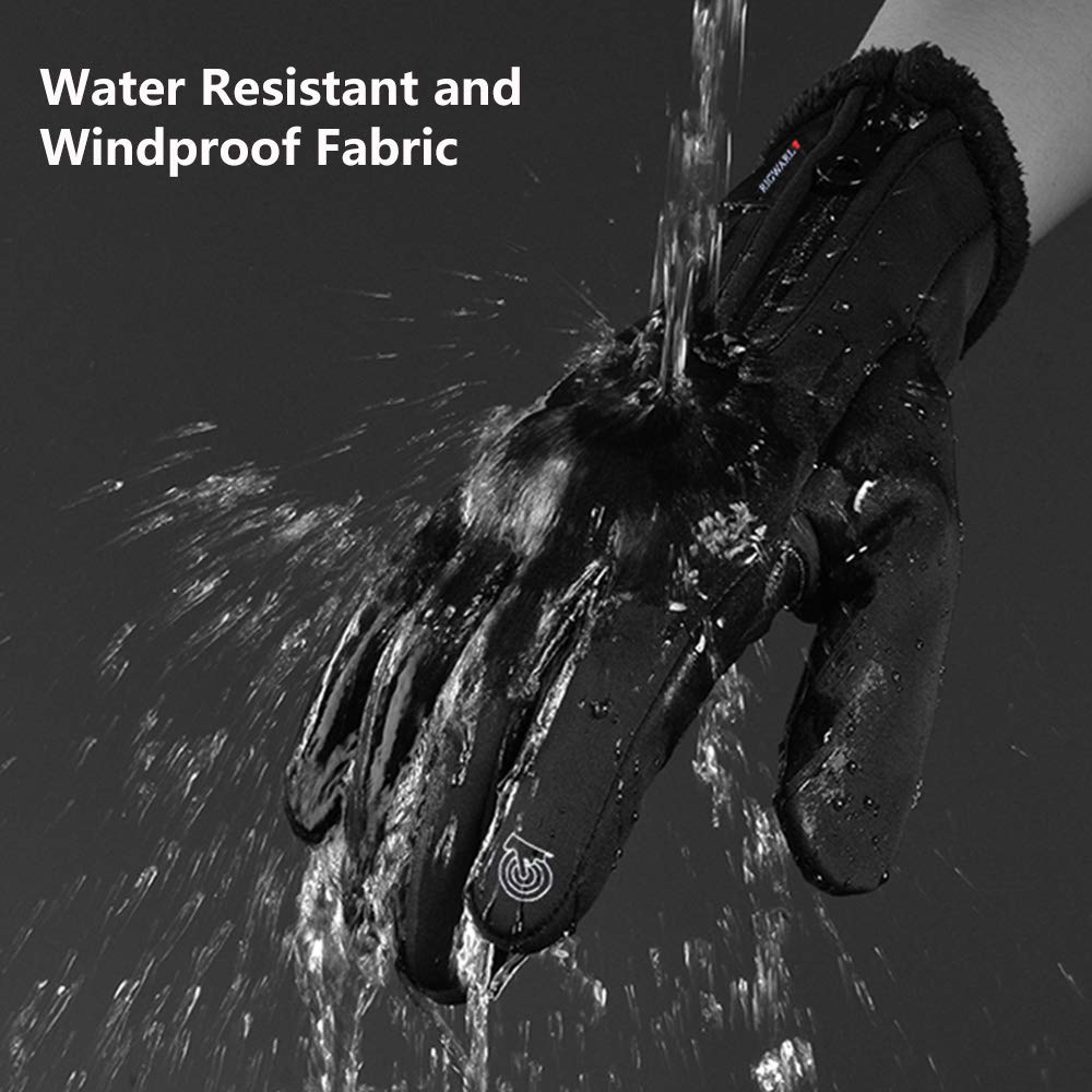 RIGWARL Cycling Gloves for Men,Winter Touch Screen Gloves with Waterproof and Windproof-Non-Slip Silicone Gel and Hand Warmers for Mens\' Cycling and Running(Blue)