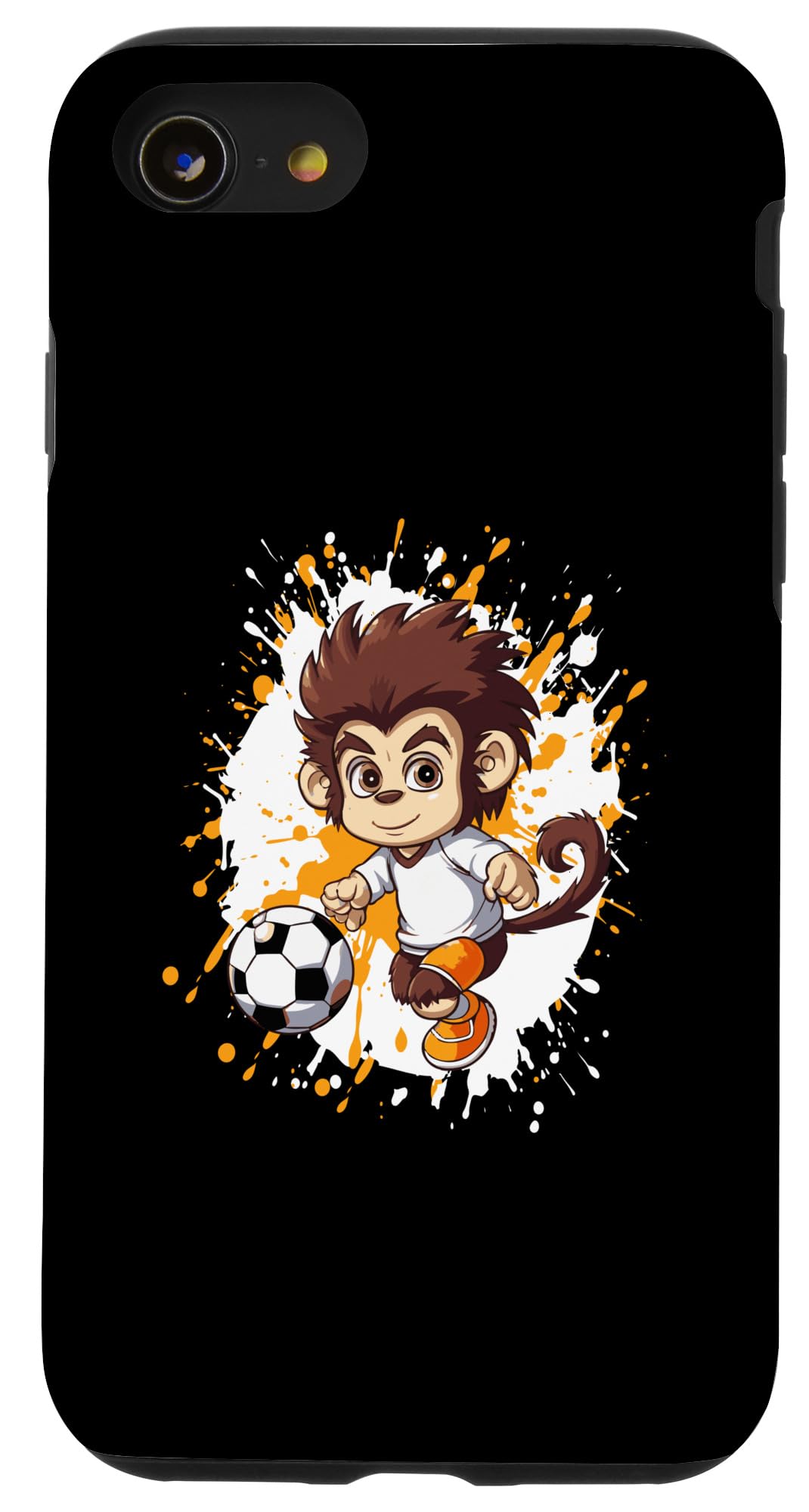 iPhone SE (2020) / 7 / 8 Monkey Playing Soccer | Cute Comic Case