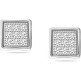 Charmsy 925 Sterling Silver Stud Earrings Lightweight Classic Zirconia Stud Earring for Women and Men